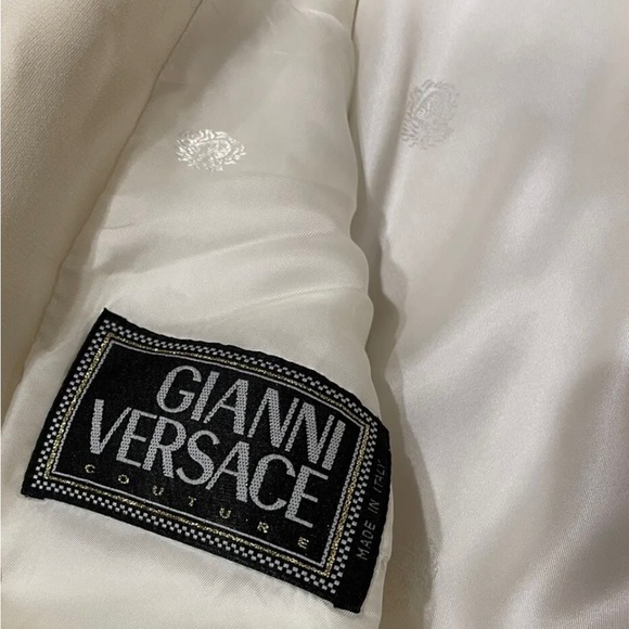 Rare Gianni Versace Couture cream women pant suit vintage Wool 44, Made In Italy - Picture 3 of 8